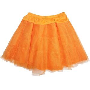 Orange Petticoat Flare Skirt Mesh Overlay Stretch Costume Accessory Halloween